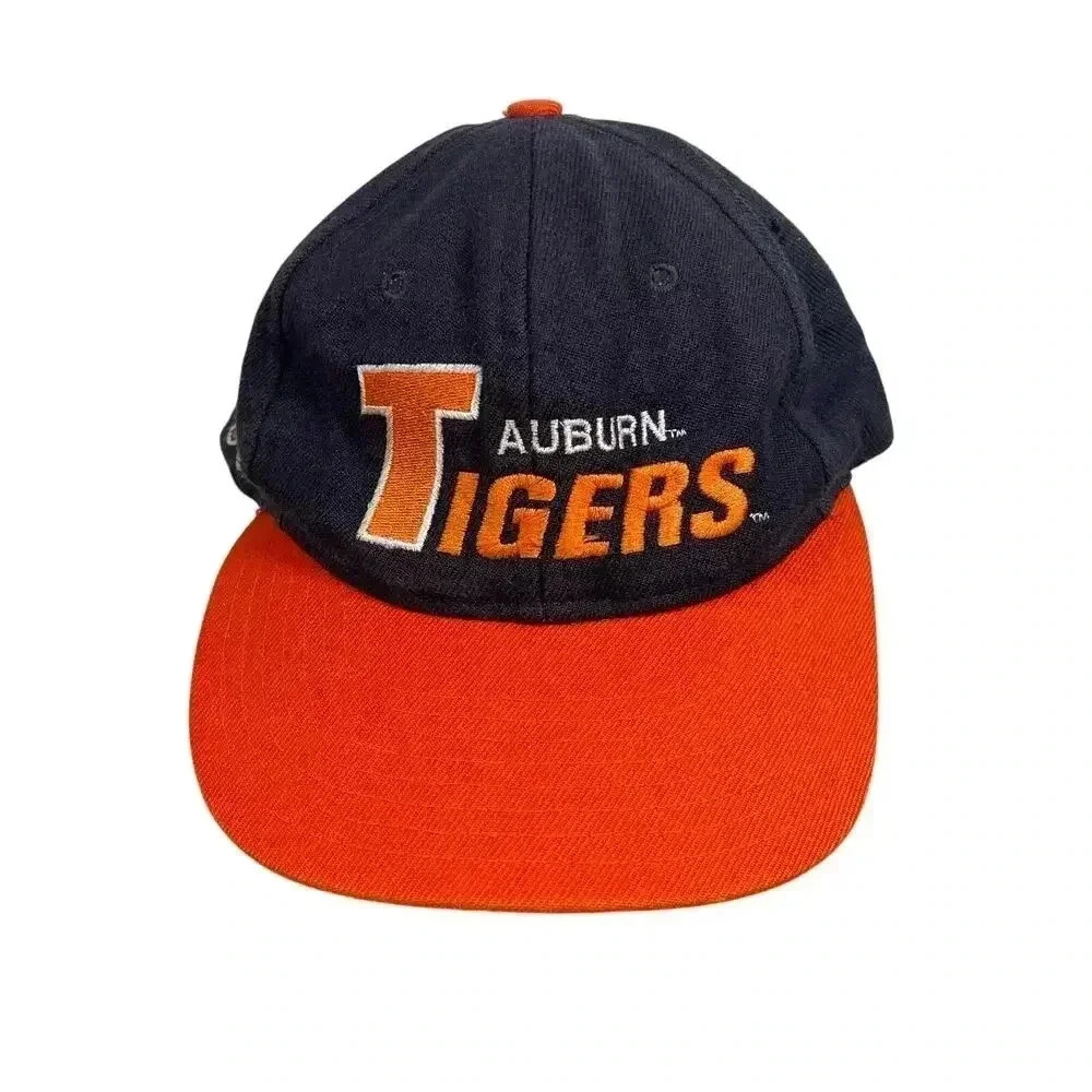 Vintage Auburn Tigers snapback hat orange and navy blue‎ falcon tag